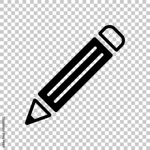 simple pencil symbol. On transparent background.