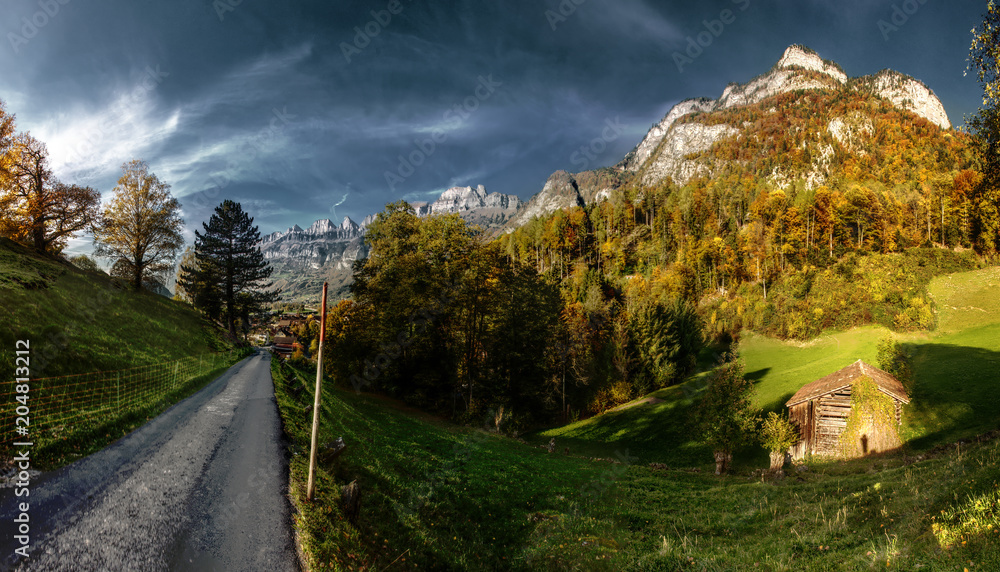 Berschis, Swiss Alps, n Autumn Berschis, Swiss Alps, n Autumn