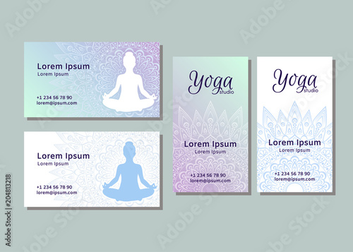 Business card templates for yoga studio