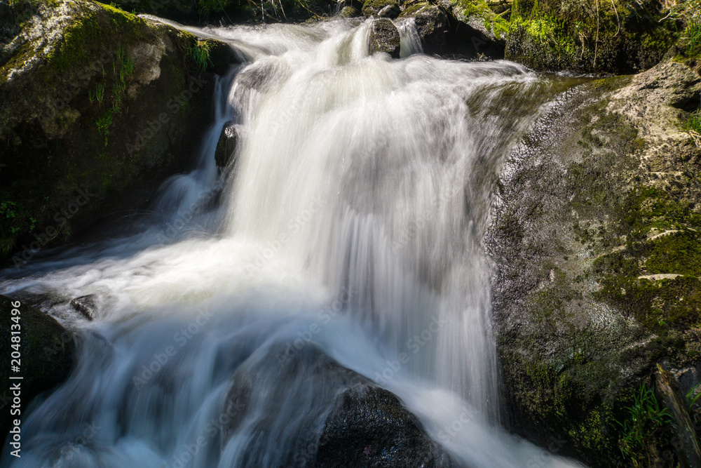 Germany, One step of triberg waterfalls terraces in black forest nature landscape Germany, One step of triberg waterfalls terraces in black forest nature landscape