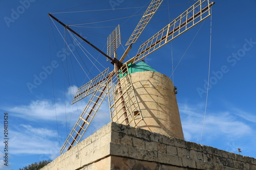 Ta  Kola windmill in Xaghra on the island of Gozo Malta
