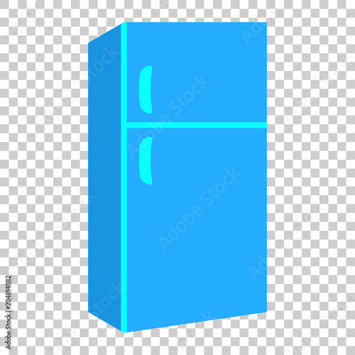 Fridge refrigerator vector icon in flat style. Frig freezer illustration on isolated transparent background. Refrigerator business concept.