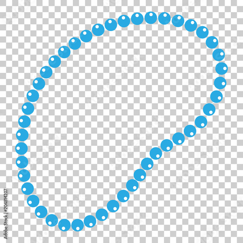 Necklace beads vector icon in flat style. Mardi gras beads illustration on isolated transparent background. Jewelry business concept.