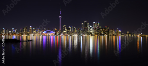 CN Tower Toronto Buildings view at night