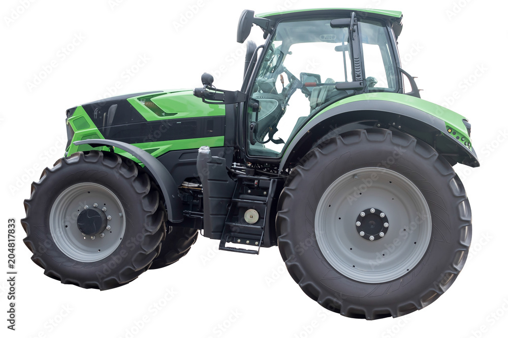 Green tractor isolated on white background Green tractor isolated on white background