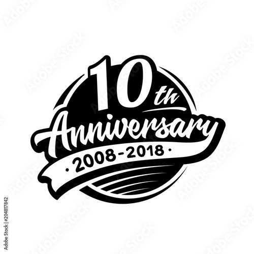 10 years anniversary design template. Vector and illustration. 10th logo.