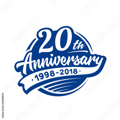 20 years anniversary design template. Vector and illustration. 20th logo.