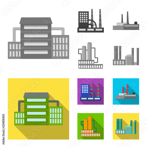 Industry, production.Factory set collection icons in monochrome,flat style vector symbol stock illustration web.