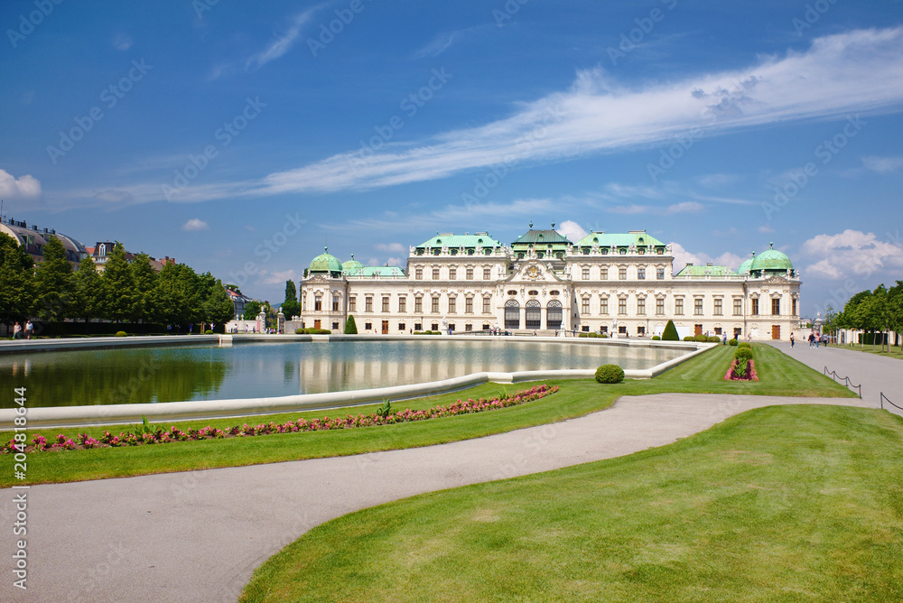 The Belvedere palace with its park in Vienna, Austria