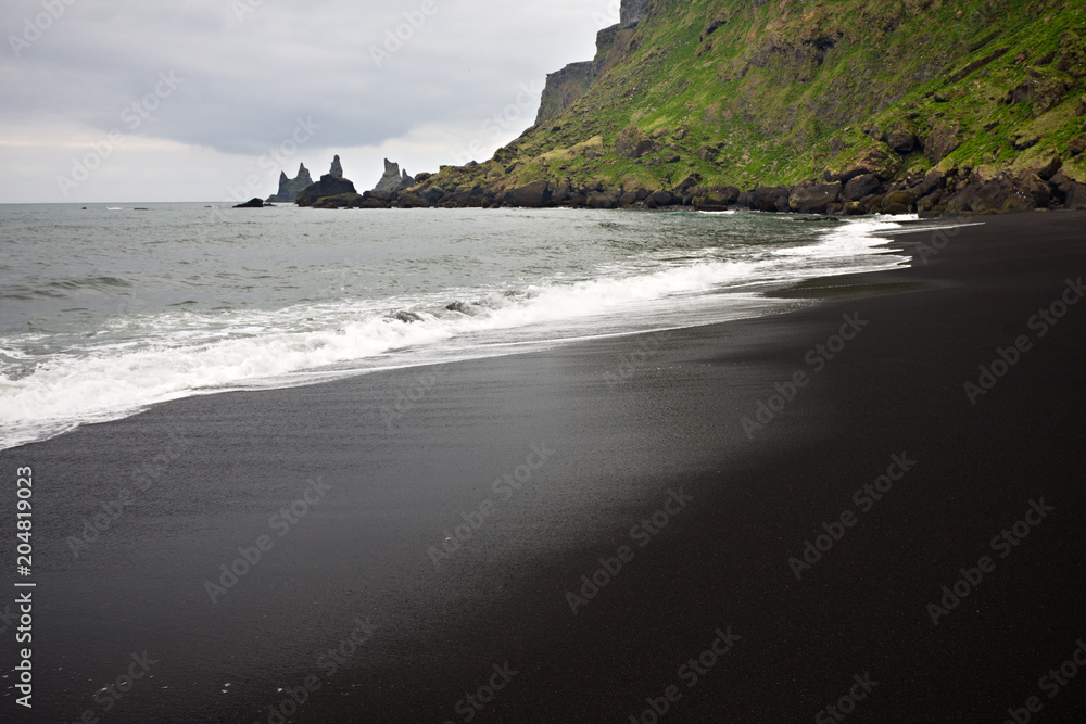 Black Beach Of Vik, Iceland