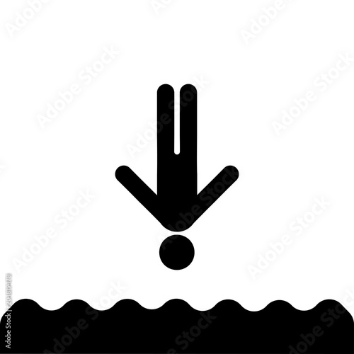 Jump into the water icon