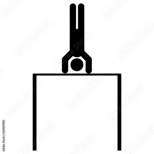 Horizontal bar and man
