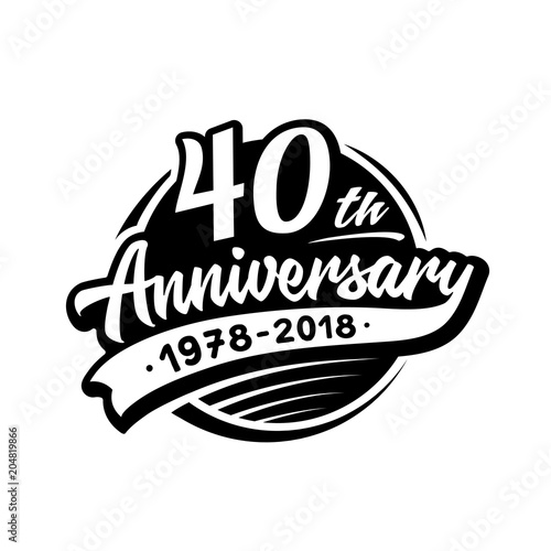 40 years anniversary design template. Vector and illustration. 40th logo.