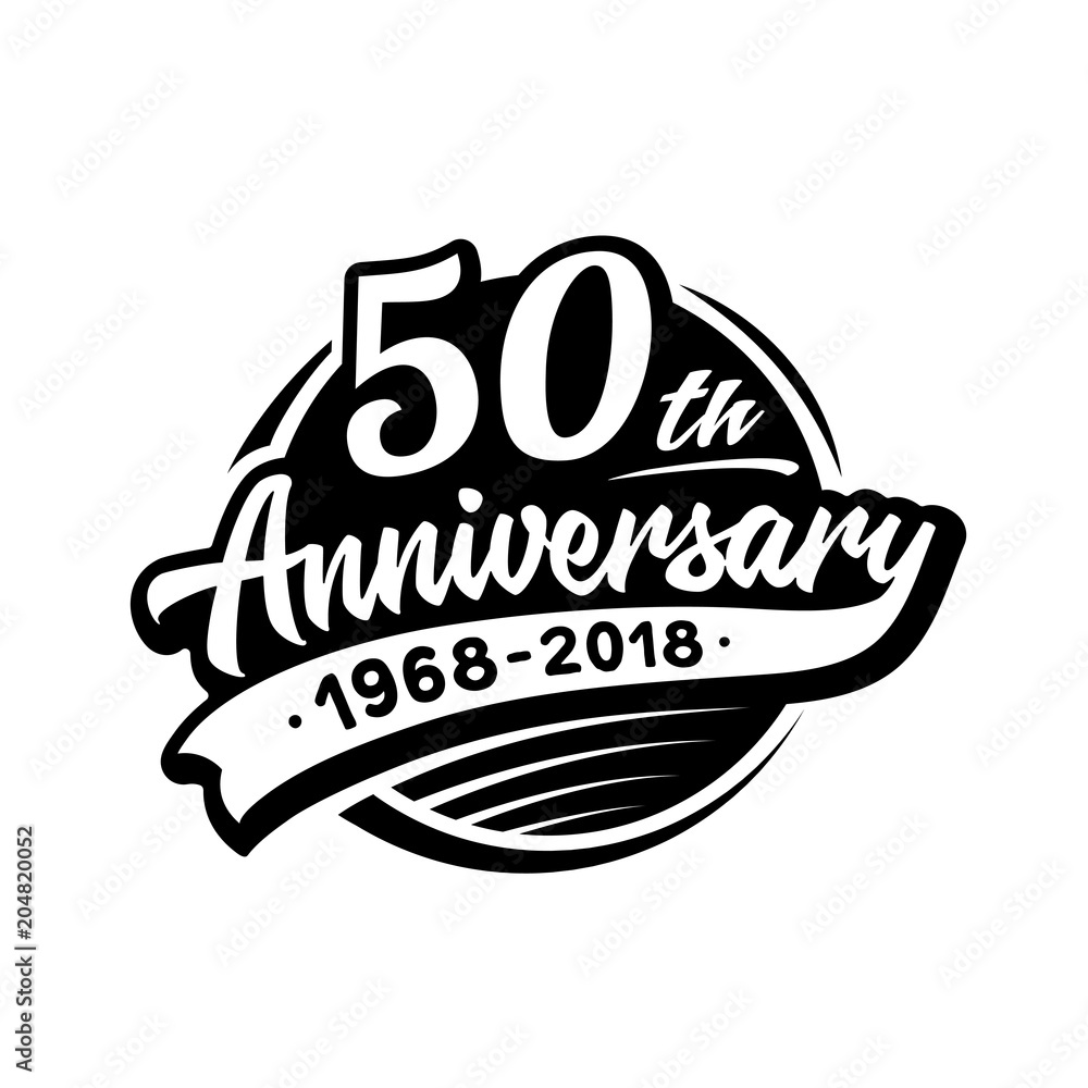 50 years anniversary design template. Vector and illustration. 50th ...