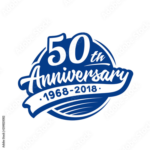 50 years anniversary design template. Vector and illustration. 50th logo.