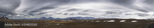 Dark Clouds Above Iceland Panorama