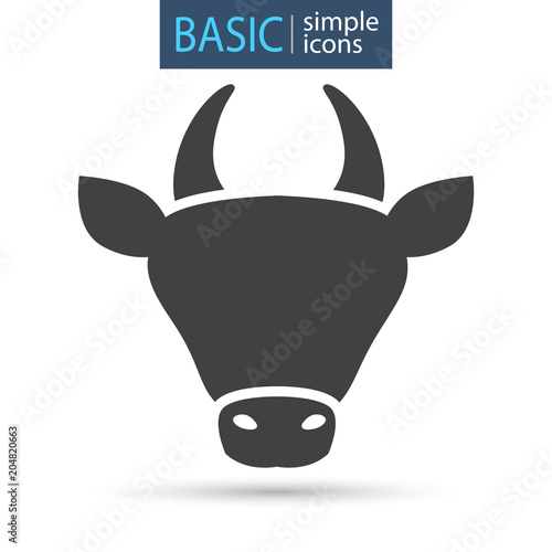 The head of a cow simple basic icon