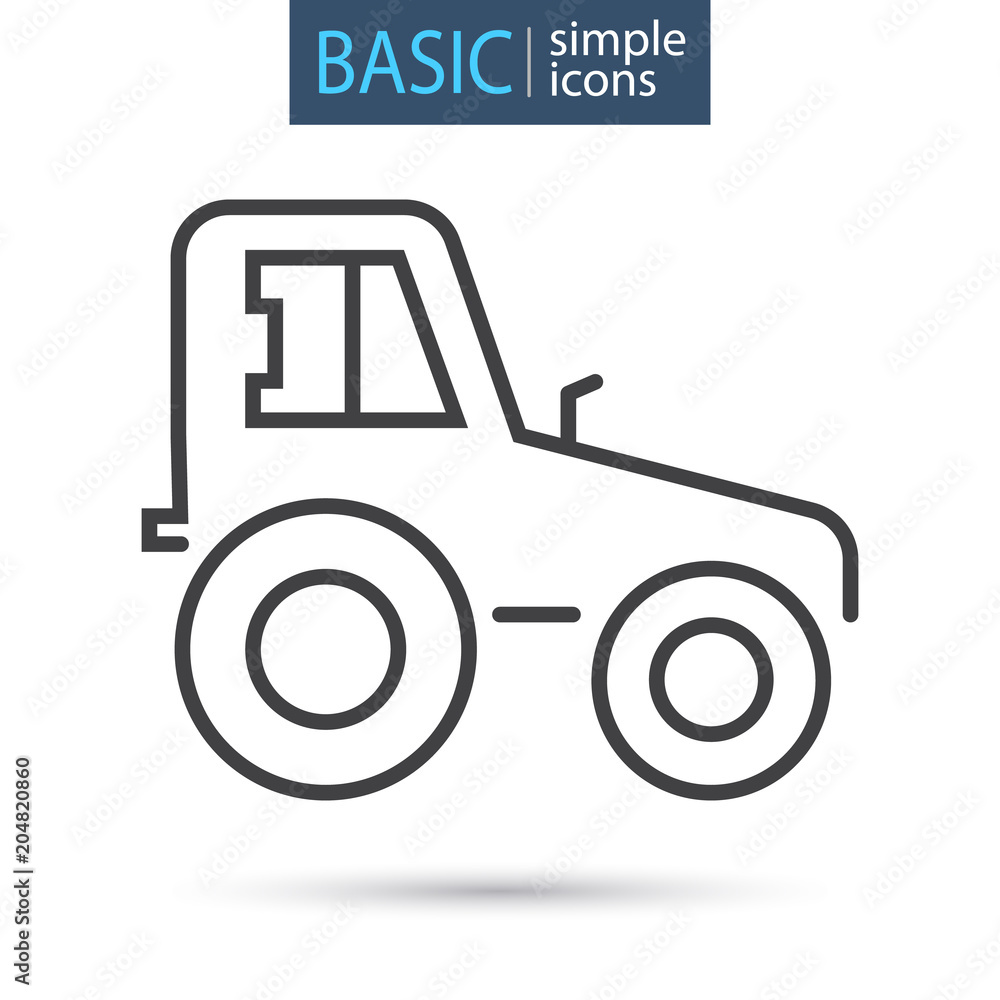 Agriculture tractor line basic icon Agriculture tractor line basic icon