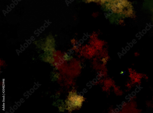 abstract background composed of fractal shapes and colors on intense color, design for posters background of web page or advertising