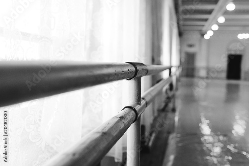 Fotografija Choreographic machine or barre against the background of the dance ballet class