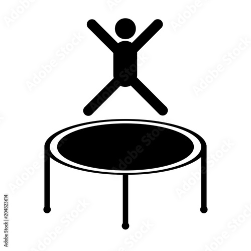 Jumping trampoline icon
