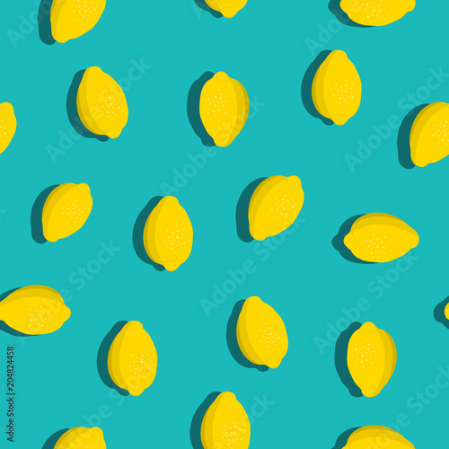 Lemons background. Hand drawn citrus pattern. Vector illustration
