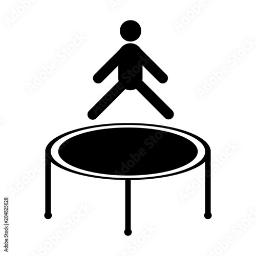 Jumping trampoline icon