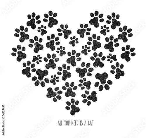 slogan graphic with cat paw