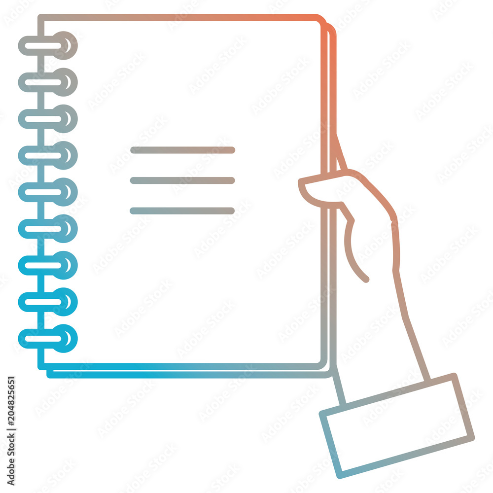 hand with notebook school isolated icon vector illustration design hand with notebook school isolated icon vector illustration design