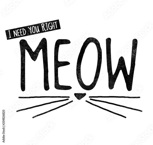 Papier peint slogan graphic with cat