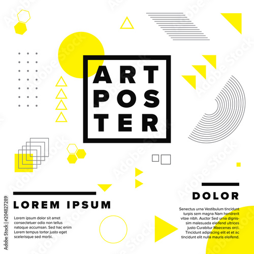 Modern geometry art poster template