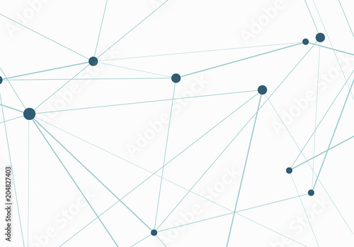 Abstract mess network design. Futuristic connected dots and lines molecular pattern. Vector background