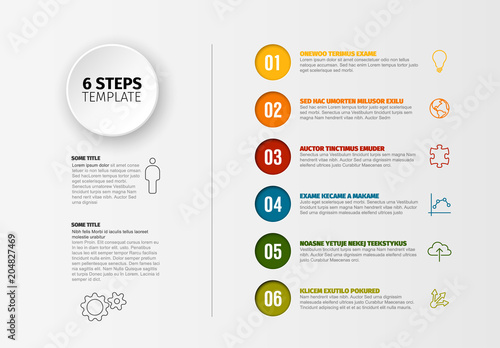 Vector progress six steps template