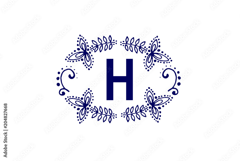 Obraz premium Luxury Letter H Logo Design. Simple Elegant Monogram Vector.