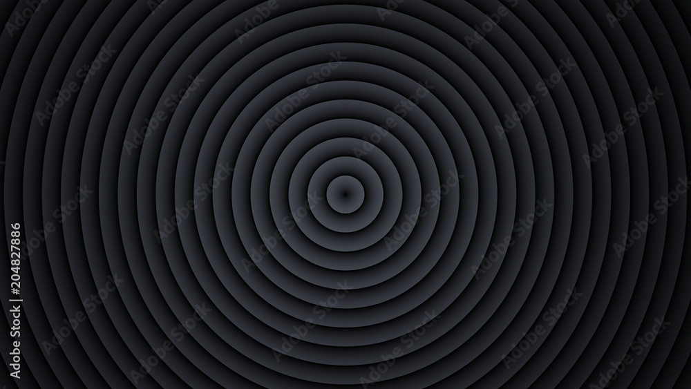 Fototapeta premium Concentric black circles abstract 3D render