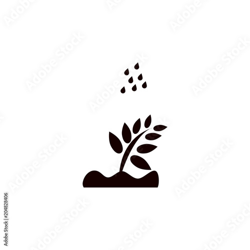 rain on a plant icon. Element of farm for mobile concept and web apps. Detailed rain on a plant icon can be used for web and mobile. Premium icon
