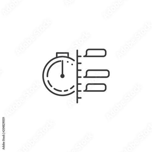 line planning icon on white background