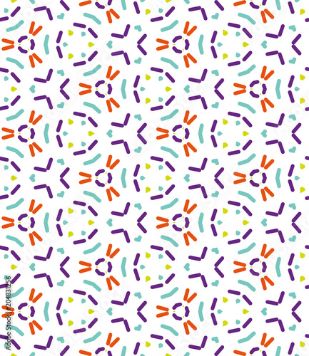 Ancient Geometric pattern in repeat. Fabric print. Seamless background, mosaic ornament, ethnic style. 