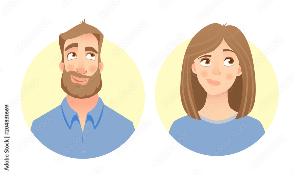 male and female face male and female face