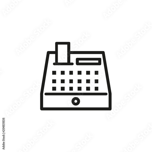 Cash register line vector icon