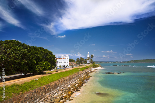 Harbour and lighthouse in Galle, Sri Lanka