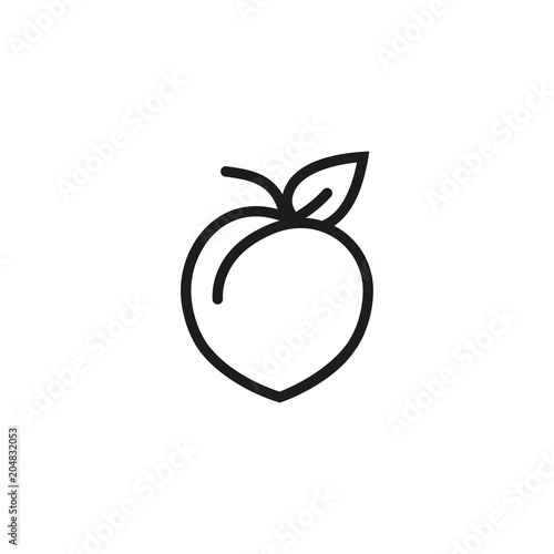 Ripe peach icon
