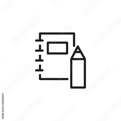 Workbook and pencil icon