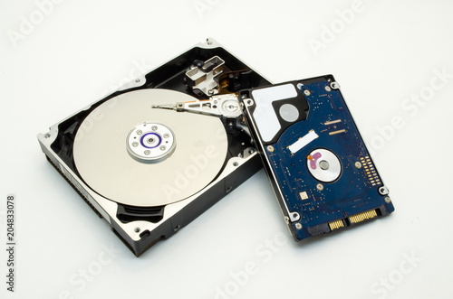 two hard disk drive, HDD, isolate, white background