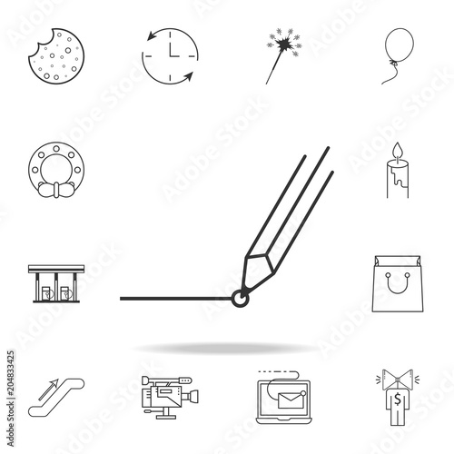 Line and pencil icon. Detailed set of web icons and signs. Premium graphic design. One of the collection icons for websites, web design, mobile app