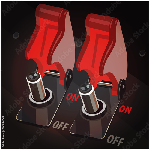 toggle switches in off position