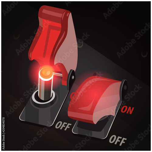 toggle switches on and off position