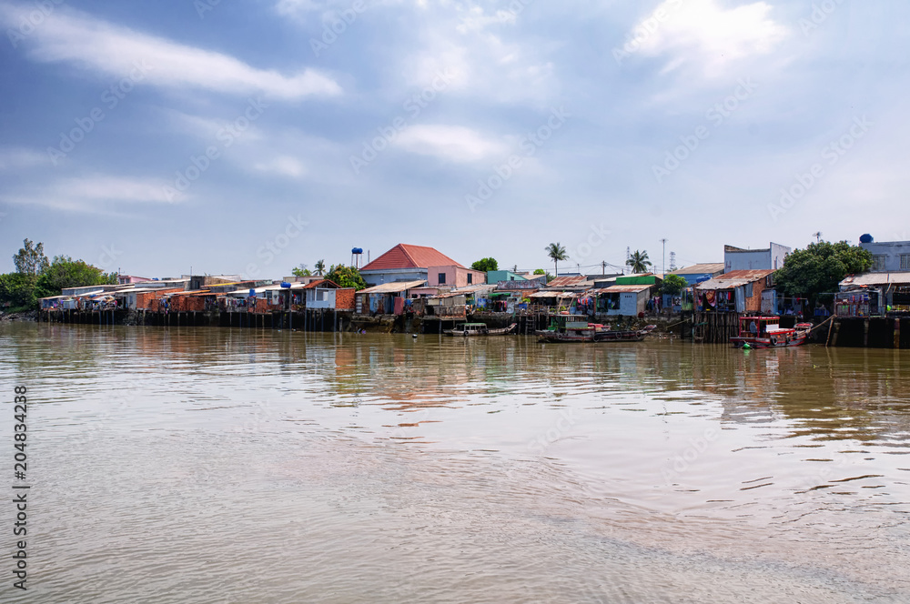 Fototapeta premium wooden homes south Vietnam
