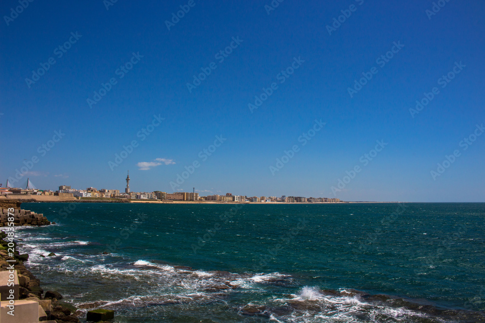 Cadiz view. A sunny day in Cadiz. Andalusia, Spain. Picture taken – 6 may 2018.