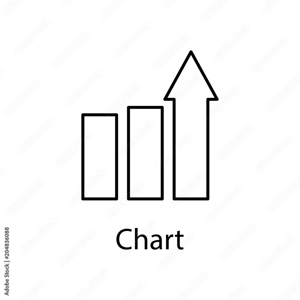 chart with arrow icon. Element of web icon with name for mobile concept and web apps. Detailed chart with arrow icon can be used for web and mobile. Premium icon chart with arrow icon. Element of web icon with name for mobile concept and web apps. Detailed chart with arrow icon can be used for web and mobile. Premium icon